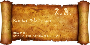 Kanka Márton névjegykártya