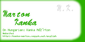 marton kanka business card
